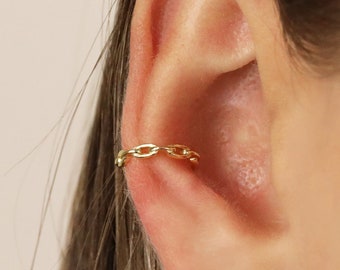 Chain Conch Ear Cuff No Piercing • silver ear cuff • conch cuff • ear cuff non pierced • fake helix piercing • ear cuffs • cartilage cuff