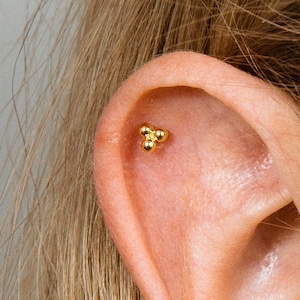 Tiny Bead Cartilage Stud Earrings • screw back earrings • conch earrings • tiny stud earring •  cartilage stud • helix stud • tragus studs