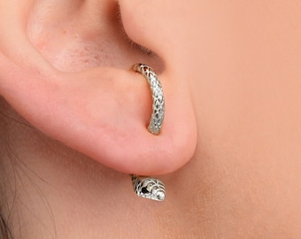 Serpent Climber Stud Earrings • CZ snake dainty earring • gold studs • small stud earring • minimalist earrings • silver stud earring