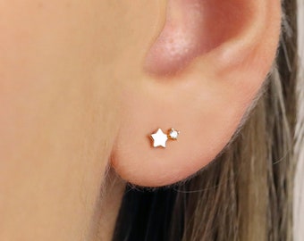 Tiny Star Stud Earrings • CZ dainty earrings • star earrings • tiny stud earrings • small stud earrings • minimalist earrings