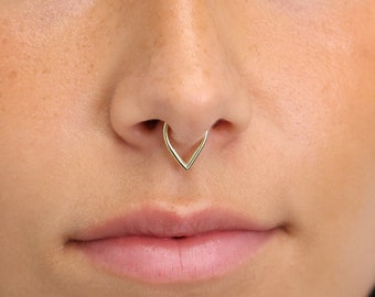 Teardrop Septum Ring, Hinged Clicker Hoop, Nose Ring, Hoop Earring, 16G/18G Clicker Hoops • Nose Hoop