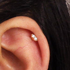 20G Dainty Double Cartilage Flat Back Labret • conch earrings • tiny •  cartilage stud • helix stud • tragus studs • labret stud