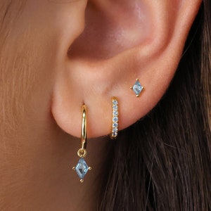 Zircon Huggie Hoop Gift Set by Elevado • small diamond hoop earrings • minimalist earrings • earring stack • everyday earrings