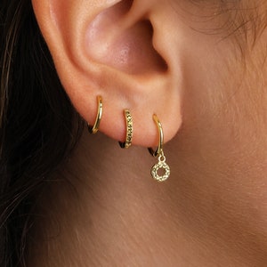 Peridot Circle Paved Earring Gift Set • Birthstone Earring • Huggie Hoop Earrings • holiday gift ready • gift for her • gift for mom