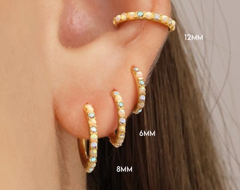 16G/18G/20G Magical Iridescent Clicker • Opal Seamless Hinged Hoop