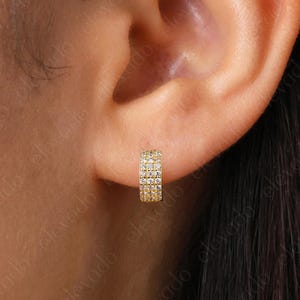 Paved Hoop Earrings • small hoop earrings • gold hoop earrings • huggie hoop earrings • huggie hoops • minimalist earrings • elevado jewelry