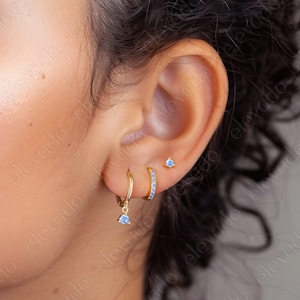Classic Aquamarine Hoop Earring Set by Elevado • Aquamarine Hoop Earrings • Hoop Earrings • Aquamarine Jewelry • Birthstone • Wife Gift