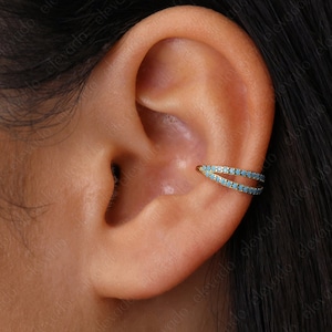 NEW • Turquoise Paved Conch Clicker Hoops, Helix Ring, Hoop Earring, 16G/18G/20G Septum Hoop • Daith Hoop • Tragus Hoop • Rook Hoop