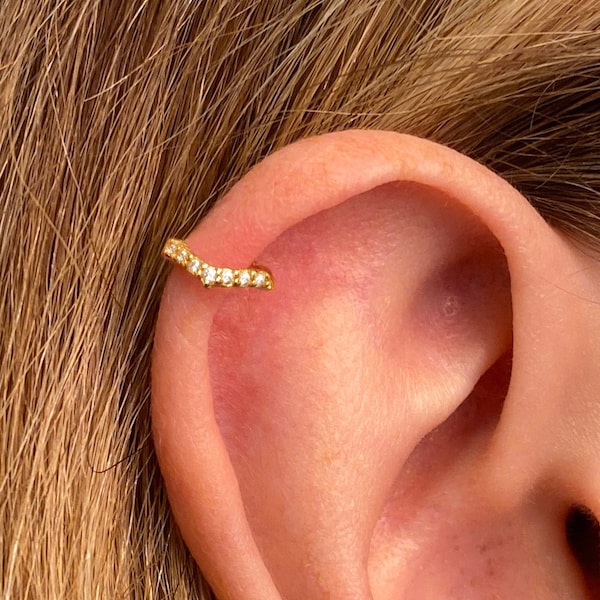 Aros para cartílago con cheurón pavimentado de 18 g • Aros para trago • Aros pequeños • Aros para cartílago • Aros para hélice • Aros pequeños