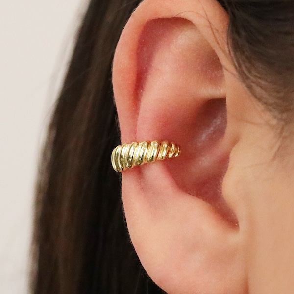 Croissant Dicker Ear Cuff • Ear Cuff kein Piercing • Gold Ear Cuff • Ear Cuff non pierced • Fake Helix Piercing • Ear Cuffs • Fake Piercings