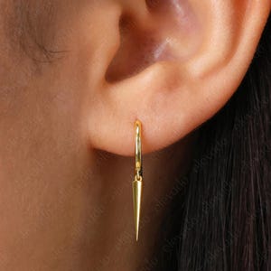 Spike Earrings • small hoop earrings • edgy earrings • dainty hoops • tiny hoops • huggie hoop earrings • gold • silver