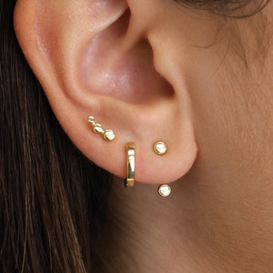 Dot Dainty Earring Gift Set • Front Back Earrings • Huggie Hoop Earrings • earring set • gift ready • gift for her • gift for mom
