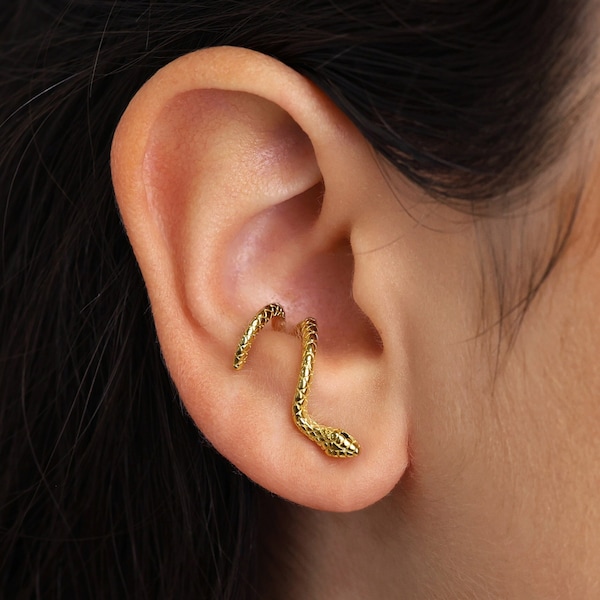 Serpent Climber Stud Earring • snake earrings • chic earrings • elevado jewelry