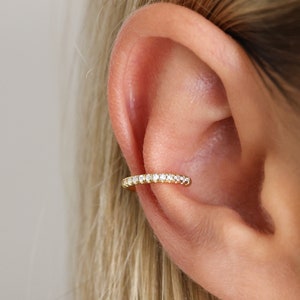 Aro de caracol pavimentado Perforación de caracola falsa Ear Cuff Arete sin necesidad de perforación Ear Cuff de oro/plata Joyería Elevado imagen 3