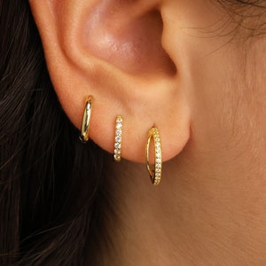 Double Hoop Stud Earring Stack • gift for her • bridesmaid gift • mothers day gift • gold hoop earrings • minimalist earrings • elevado