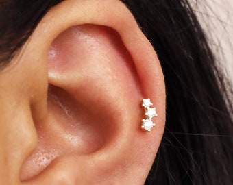 20G/18G/16G Tiny Climber Cartilage Screw Back Stud Earrings • CZ dainty earrings • gold small stud earrings • elevado jewelry • minimalist