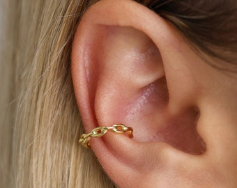 Chain Conch Hoop • Fake Conch Piercing • Ear Cuff • Earring No Piercing Required • Gold/Silver Ear Cuff • Elevado Jewelry