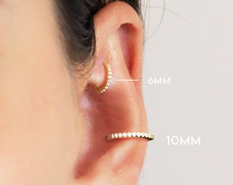 Paved Clicker Hoops • daith hoop • septum ring • nose ring • hinged clicker hoop • 16G/18G/20G • elevado jewelry