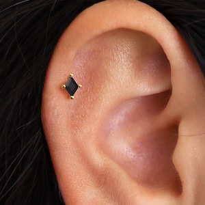 18G 16G Black Onyx Diamond Cartilage Flat Back Labret Conch Earrings Tiny Studs Cartilage Stud Helix Stud Tragus Stud Etsy Ireland