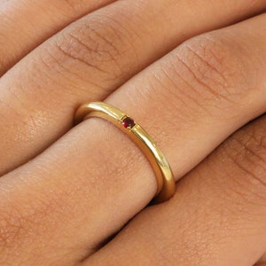 Ruby Minimalist Birthstone Ring • dainty gemstone ring • family birthstone ring • personalized birthstone ring • christmas gift