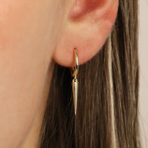 Spike Earrings • small hoop earrings • edgy earrings • dainty hoops • tiny hoops • huggie hoop earrings • gold • silver