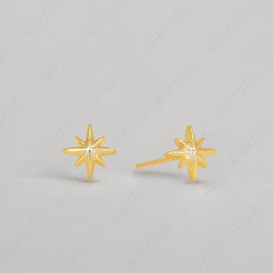 Tiny 3D Star Stud Earrings • CZ dainty earrings • star earrings • tiny stud earrings • small stud earrings • minimalist earrings