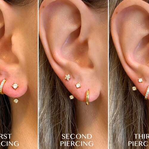 Gold Ear Jacket Front Back Earrings Gold Ear Jacket Etsy Canada