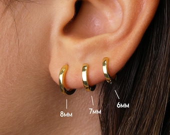 Thick Hoop Earrings • hoop earrings • gold hoop earrings • huggie hoop earrings • huggie hoops • tiny hoops • minimalist earrings