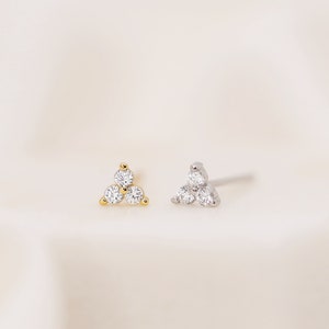 Tiny Flower Stud Earrings • CZ dainty earrings • minimalist earrings • star earrings • gold earrings • tiny studs • minimalist earringsT