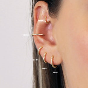 Paved Clicker Hoops • aro de clicker articulado • aro daith • anel de septo • anel de nariz • 16G/18G/20G • joias elevado