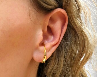 Sterling Silver Left Or Right Pair Of Pierceless Small Braided Band Outer Ear Cuffs
