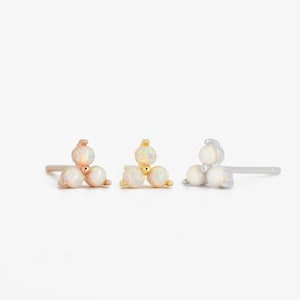 Opal Flower Stud Earrings • opal dainty earrings • minimalist earrings • opal earrings • gold earrings • tiny studs • elevado jewelry