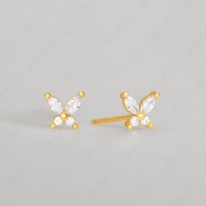 Dainty Butterfly Earrings • diamond butterfly stud earrings • dainty earrings • minimalist earrings • tiny stud earrings • elevado jewelry