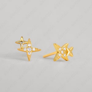 Oorknopjes met sterrencluster • Sierlijke oorbellen met tulband • steroorbellen • kleine stekeroorbellen • kleine stekeroorbellen • minimalistische oorbellen