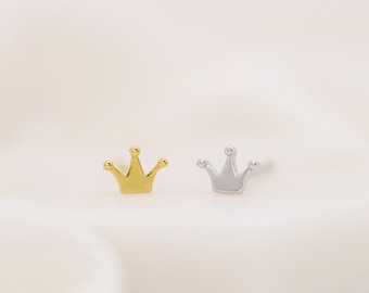 Tiny Crown Stud Earrings • dainty earrings • crown earrings • tiny stud earrings • small stud earrings • minimalist earrings