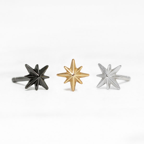 Tiny 3D Starburst Stud Earrings • CZ dainty star earrings • star earrings • tiny stud earrings • small stud earrings • minimalist earrings