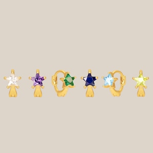 Tiny Star Rook Hoop Earring • star helix hoop • rook earring • cartilage earring • cartilage hoops • elevado jewelry