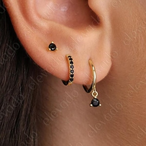 Örhängen i sterlingsilver med svart onyx