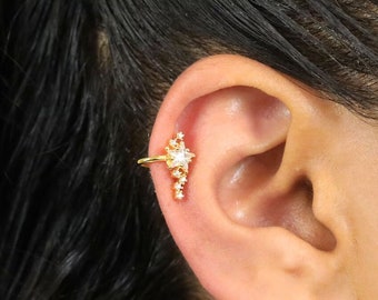 Star Ear Cuff No Piercing • starburst ear cuff • starburst conch cuff • ear cuff non pierced • fake helix piercing • ear cuffs • cartilage