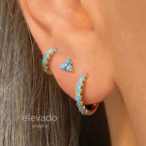 Bezel Turquoise Stack Gift Set • earring set • gifts for mom • gifts for her • bridesmaids gift • birthday gift • minimalist earrings