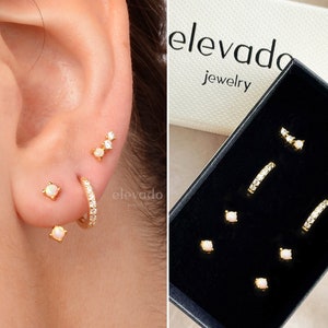 Fire Opal x CZ oorbellen cadeauset • oorstekers • oorringen • oorbellenset • klaar voor cadeau • cadeau voor haar • kerstcadeau • cadeauset