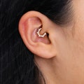 Paved Diamond Daith Hoop Earring • Nose Ring • Conch Hoop • Hoop Earring • 16G/18G/20G Clicker Hoops • Septum Cartilage Hoops • Helix Hoops
