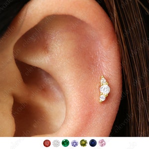 18G/16G Dainty Climber Flat Back Labret Stud •Cartilage Earring • Tragus • Conch Stud • Cartilage Stud • Flat back Labret • Gift for her