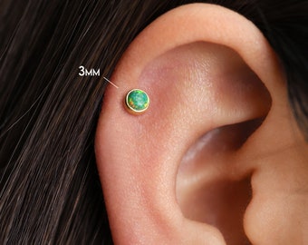 Blue Green Fire Opal Nose Ring Stud Etsy