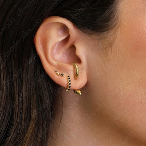 Snake Front Back Stud Earrings serpent ear jacket unique earrings snake jewelry serpent earrings elevado jewelry imagem 6