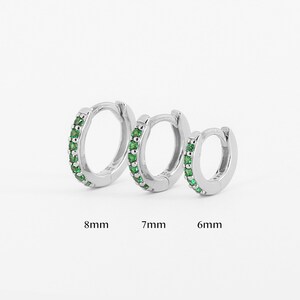 18G Emerald Cartilage Huggie Hoop Earrings simple everyday earrings emerald earrings elevado jewelry minimalist earrings image 4