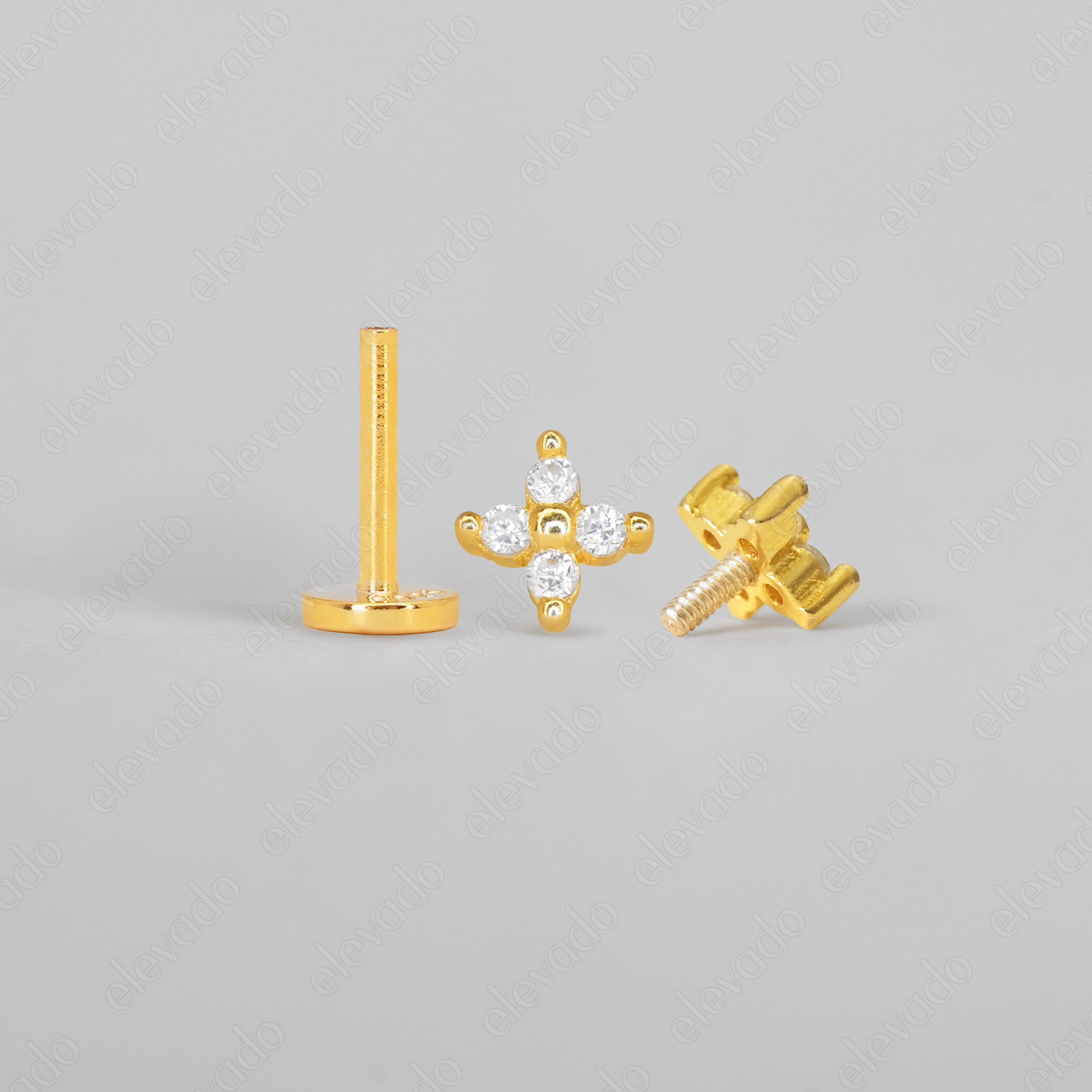 Flower Cartilage Gold Stud Earrings • Conch Earrings • Tiny Stud 