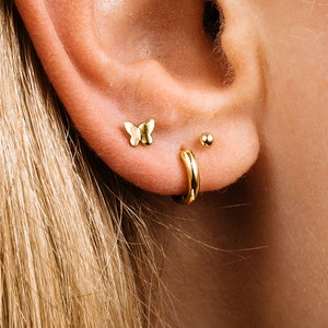 20G Tiny Butterfly Screw Back Earrings butterfly stud earrings dainty earring minimalist earring tiny studs gold stud earrings image 5