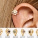 18G Flower Helix Gold Hoop Earrings • tragus earrings • tiny hoop earrings • tiny helix cartilage hoop• helix hoop • small hoops