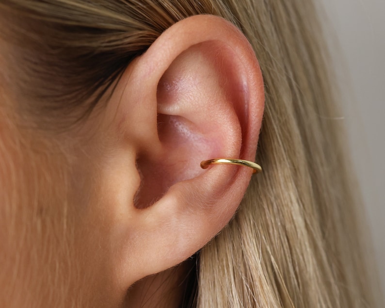 Simple Band Ear Cuff ear cuff no piercing gold ear cuff ear cuff non pierced fake helix piercing silver ear cuffs fake piercings image 3